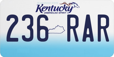 KY license plate 236RAR