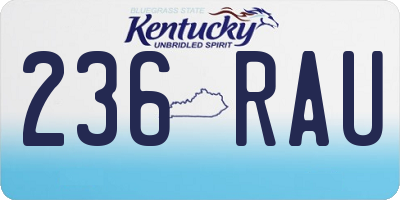 KY license plate 236RAU