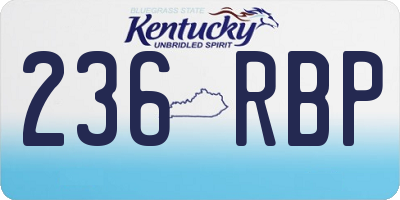 KY license plate 236RBP