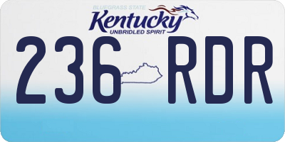 KY license plate 236RDR