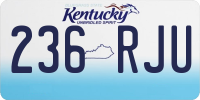 KY license plate 236RJU