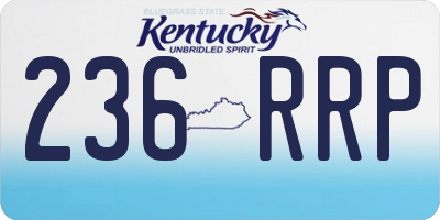 KY license plate 236RRP