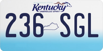 KY license plate 236SGL