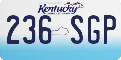 KY license plate 236SGP