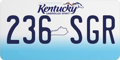 KY license plate 236SGR