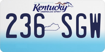 KY license plate 236SGW