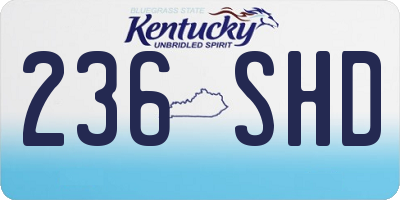 KY license plate 236SHD