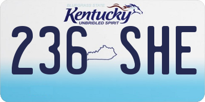 KY license plate 236SHE