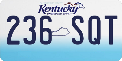 KY license plate 236SQT