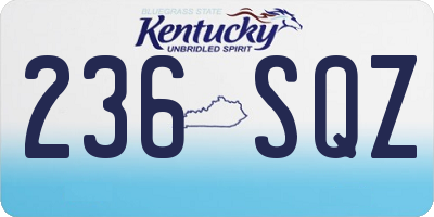 KY license plate 236SQZ