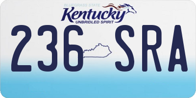 KY license plate 236SRA