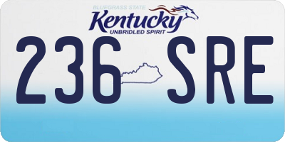 KY license plate 236SRE