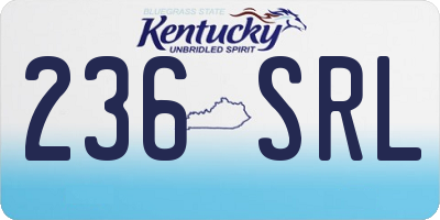 KY license plate 236SRL