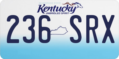 KY license plate 236SRX
