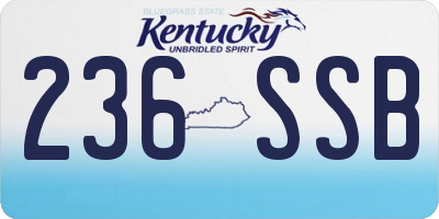 KY license plate 236SSB