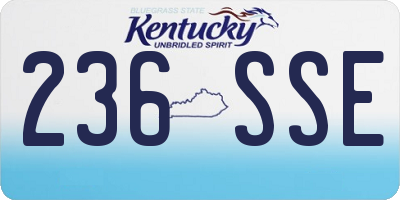 KY license plate 236SSE