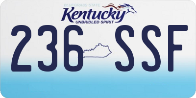 KY license plate 236SSF