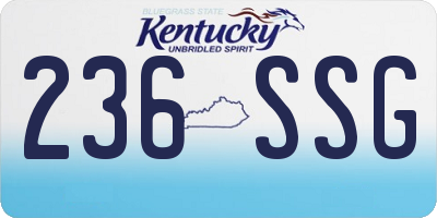 KY license plate 236SSG