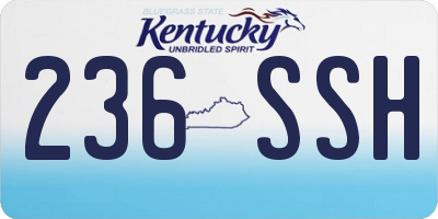 KY license plate 236SSH