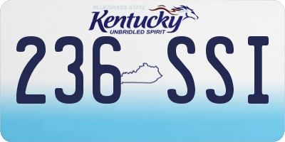 KY license plate 236SSI