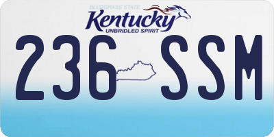 KY license plate 236SSM