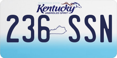 KY license plate 236SSN