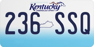 KY license plate 236SSQ