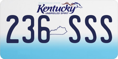 KY license plate 236SSS