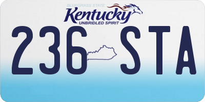 KY license plate 236STA