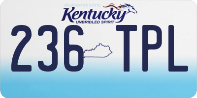 KY license plate 236TPL
