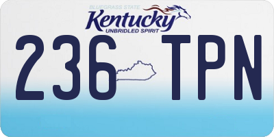 KY license plate 236TPN