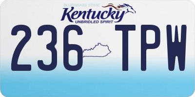 KY license plate 236TPW