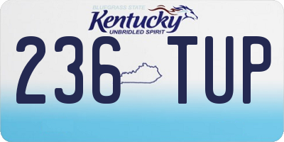 KY license plate 236TUP