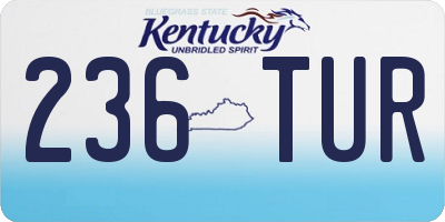 KY license plate 236TUR