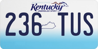 KY license plate 236TUS