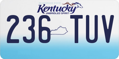 KY license plate 236TUV