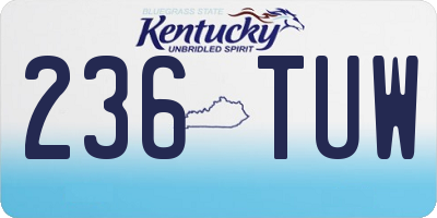 KY license plate 236TUW