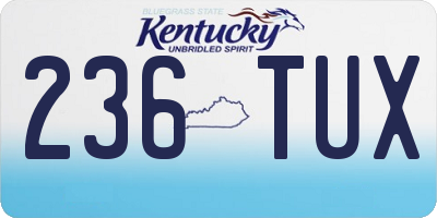 KY license plate 236TUX