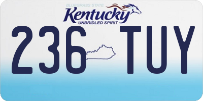 KY license plate 236TUY