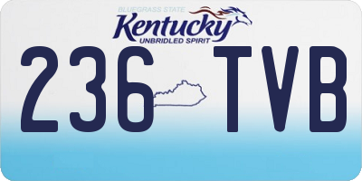 KY license plate 236TVB