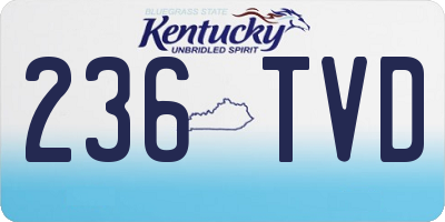 KY license plate 236TVD