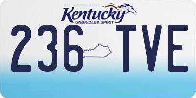 KY license plate 236TVE
