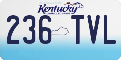 KY license plate 236TVL