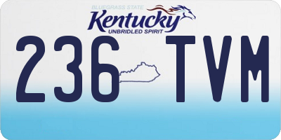 KY license plate 236TVM