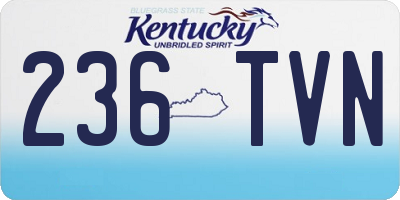 KY license plate 236TVN