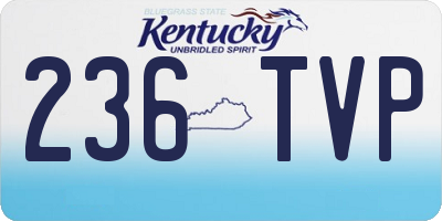 KY license plate 236TVP