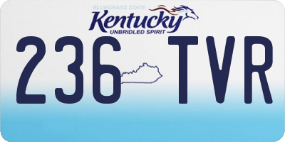 KY license plate 236TVR