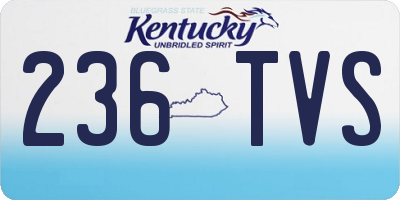 KY license plate 236TVS