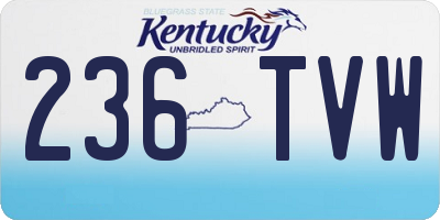 KY license plate 236TVW