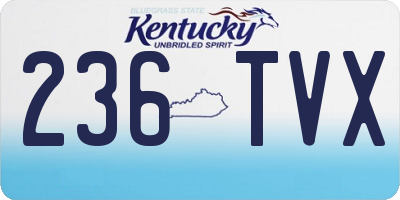 KY license plate 236TVX